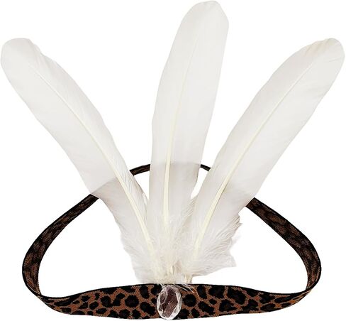XKTEI 1920s Flapper Headpiece/عصابة رأس على الطراز الهندي الأمريكي الأصلي، غطاء رأس من الريش، زي ماردي غرا كرنفال للرأس in Kuwait