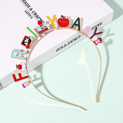 CEALXHENY Teacher Headbands for Women, Colorful Fri-Yay Headbands Cute Book Pencil Apple Hairbands Back to School Hair Accessory Teacher Appreciation Gifts (Teacher) in Saudi Arabia