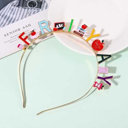 CEALXHENY Teacher Headbands for Women, Colorful Fri-Yay Headbands Cute Book Pencil Apple Hairbands Back to School Hair Accessory Teacher Appreciation Gifts (Teacher) in Saudi Arabia