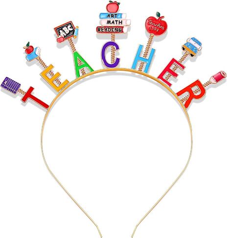 CEALXHENY Teacher Headbands for Women, Colorful Fri-Yay Headbands Cute Book Pencil Apple Hairbands Back to School Hair Accessory Teacher Appreciation Gifts (Teacher) in Saudi Arabia