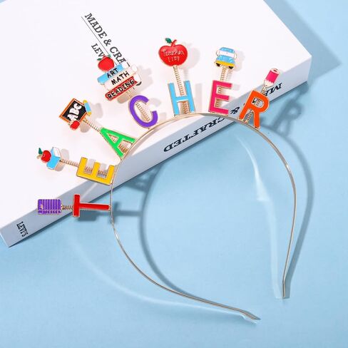 CEALXHENY Teacher Headbands for Women, Colorful Fri-Yay Headbands Cute Book Pencil Apple Hairbands Back to School Hair Accessory Teacher Appreciation Gifts (Teacher) in Saudi Arabia