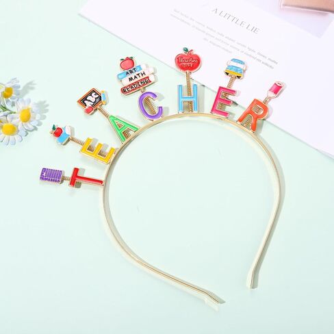 CEALXHENY Teacher Headbands for Women, Colorful Fri-Yay Headbands Cute Book Pencil Apple Hairbands Back to School Hair Accessory Teacher Appreciation Gifts (Teacher) in Saudi Arabia