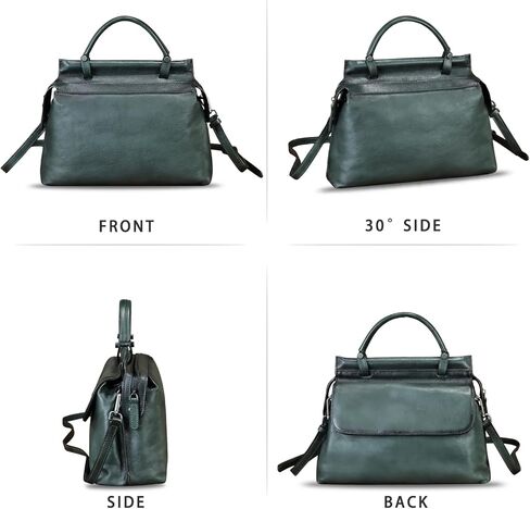 Genuine Leather Handbag for Women Retro Leather Crossbody Bag Pouch Vintage Handbag Purse Ladies Satchel in Kuwait