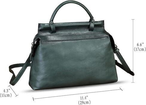 Genuine Leather Handbag for Women Retro Leather Crossbody Bag Pouch Vintage Handbag Purse Ladies Satchel in Kuwait