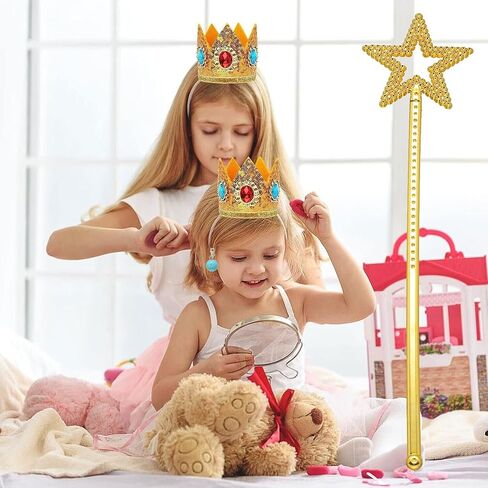 VRETEKI 5PCS Princess Peach Crown Accessories Kit, Princess Peach Crown Brooch Gloves Earrings Accessories for Girls Women, Dress Up Cosplay Christmas Dress Up Birthday Party Supplies in Saudi Arabia