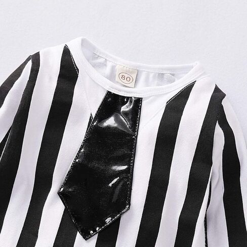 Viworld بيبي بوي ملابس الهالوين للرضع مخططة بأكمام طويلة بذلة رومبير مع ربطة عنق زي الحفلات التنكرية in Kuwait