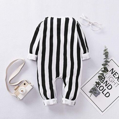 Viworld بيبي بوي ملابس الهالوين للرضع مخططة بأكمام طويلة بذلة رومبير مع ربطة عنق زي الحفلات التنكرية in Kuwait