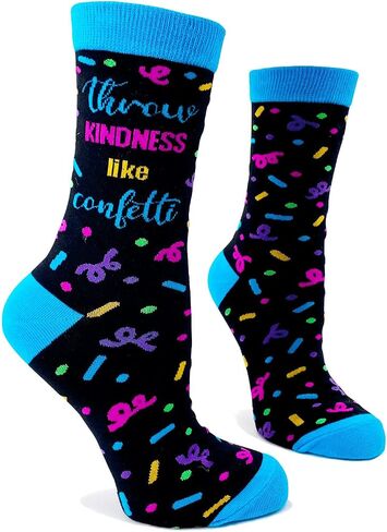 Fabdaz Throw Kindness Like Confetti Funny Novelty Crew Socks for Women in Saudi Arabia