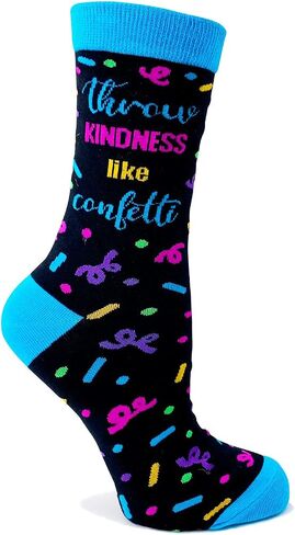 Fabdaz Throw Kindness Like Confetti Funny Novelty Crew Socks for Women in Saudi Arabia