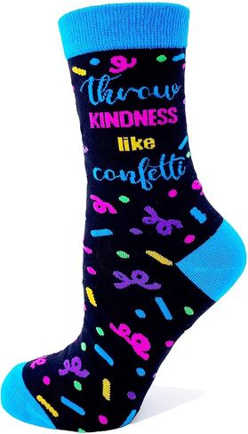 Fabdaz Throw Kindness Like Confetti Funny Novelty Crew Socks for Women in Saudi Arabia