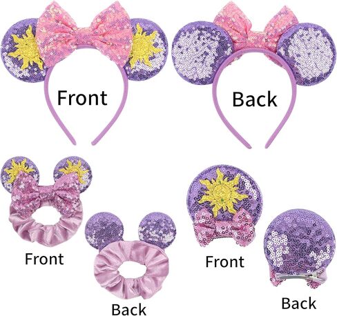 عصابة رأس على شكل أذن الفأر ومشابك أذن الفأر الصغيرة للنساء على شكل أذن الفأر الصغيرة Scrunchies للفتيات، أغطية رأس الأميرة، إكسسوارات الشعر، زينة، عصابة رأس للحفلات التنكرية للبالغين والنساء والفتيات in Kuwait