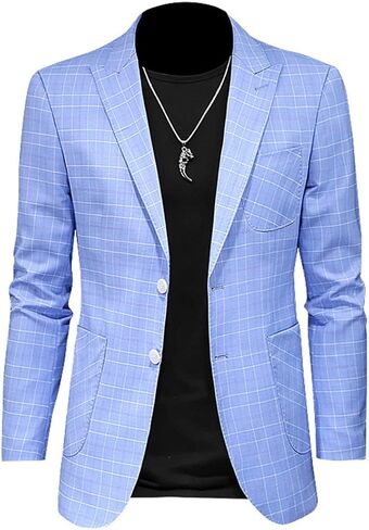 سترة MOGU الرجالية ذات المقاس النحيف، معطف رياضي كاجوال، سترة باللونين الأخضر والأزرق in Kuwait