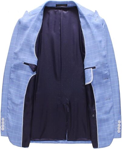 سترة MOGU الرجالية ذات المقاس النحيف، معطف رياضي كاجوال، سترة باللونين الأخضر والأزرق in Kuwait