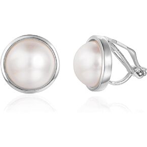 LAXPICOL 12mm Simulated Pearl Clip On Earrings No Piercing Fashion Elegant Stud Earrings For Women in Kuwait