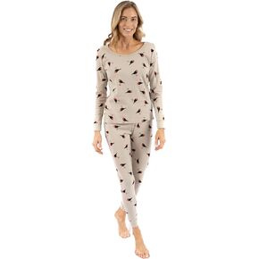 بيجامة Leveret النسائية المطبوعة على شكل بومة مكونة من قطعتين Pjs مجموعة 100% قطن سروال نوم (XSmall-XLarge) in Kuwait