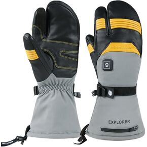 قفازات MOUNT TEC Explorer 5 للرجال والنساء تعمل بالبطارية من جلد الماعز 3 أصابع قفازات للتزلج وتسلق الجبال in Kuwait