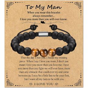 هدايا EPIRORA للرجال - سوار مطرز بالحجر الطبيعي للرجال والزوج والصديق، هدية عيد الميلاد وأعياد الميلاد له in Kuwait