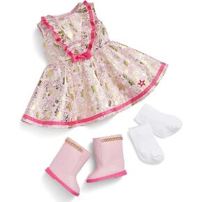 American Girl Truly Me 18-inch Doll Floral Fashion Outfit with Ruffled Bodice, Ribbon, Socks, and Boots, for Ages 6+ in Saudi Arabia
