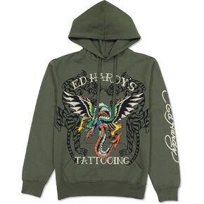 بلوفر بغطاء للرأس وشم التنين للرجال من ED HARDY in Kuwait