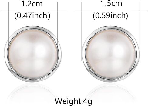LAXPICOL 12mm Simulated Pearl Clip On Earrings No Piercing Fashion Elegant Stud Earrings For Women in Saudi Arabia