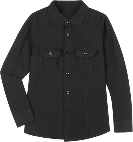 Men's Long Sleeve Dress Shirt Casual Button-Down Shirts with Two Pocket Cotton in Saudi Arabia