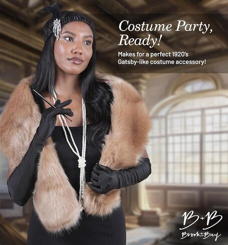 شال فرو صناعي - شال شتوي من الفرو الصناعي للنساء - لفات من الفرو الصناعي لحفلات الزفاف، ياقة من الفرو الصناعي لمعطف الشتاء والاستخدام المسائي in Kuwait