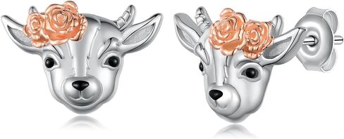 Goat/Highland Cow/Axolotl/Cat/Seal/Frog Stud Earrings Sterling Silver Animal Stud Earrings Animal Jewelry Gifts for Women Girls in Saudi Arabia