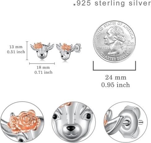 Goat/Highland Cow/Axolotl/Cat/Seal/Frog Stud Earrings Sterling Silver Animal Stud Earrings Animal Jewelry Gifts for Women Girls in Saudi Arabia