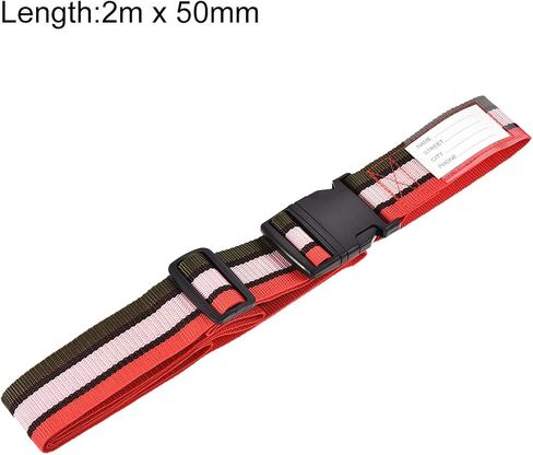 uxcell Luggage Straps Suitcase Belts with Buckle Label, 2x78 2Mx5cm Adjustable PP Travel Bag Packing Accessories, Multi Color (Red Pink Dark Green) 4Pcs in Saudi Arabia