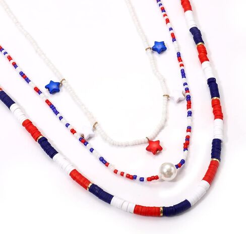 Surfer Heishi Bead Choker Necklace For Woman Star Pearl Polymer Clay Record Disc Beads Layered Necklace Boho Beach Necklace jewelry in Kuwait