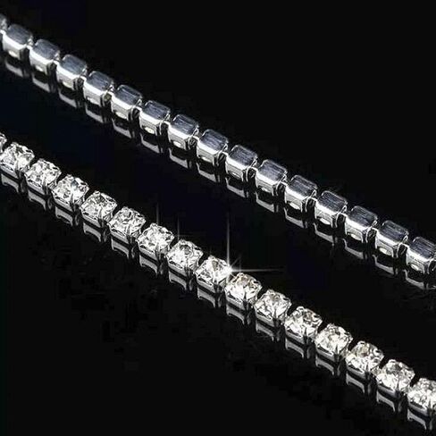 عقد من حجر الراين من Avanlin مطلي بالفضة مكون من طبقة واحدة سلسلة مجوهرات للنساء والفتيات in Kuwait