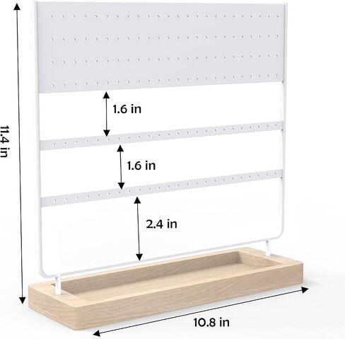 Earrings Organizer Jewelry Display Stand, 144 Holes Earring Holder Rack with Wooden Tray for Earrings Necklaces Bracelets and Rings Large Storage Earring Jewelry Display Tree as Women Girls Gift in Saudi Arabia