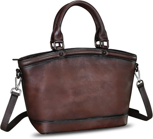 Genuine Leather Handbags for Women Satchel Top Handle Bags Handmade Vintage Crossbody Handbags Retro Tote Purse in Saudi Arabia