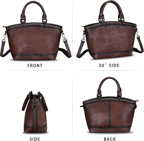 Genuine Leather Handbags for Women Satchel Top Handle Bags Handmade Vintage Crossbody Handbags Retro Tote Purse in Saudi Arabia