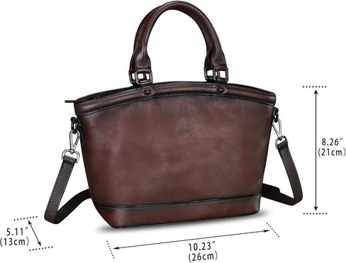 Genuine Leather Handbags for Women Satchel Top Handle Bags Handmade Vintage Crossbody Handbags Retro Tote Purse in Saudi Arabia
