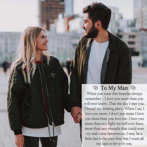 هدايا EPIRORA للرجال - سوار مطرز بالحجر الطبيعي للرجال والزوج والصديق، هدية عيد الميلاد وأعياد الميلاد له in Kuwait