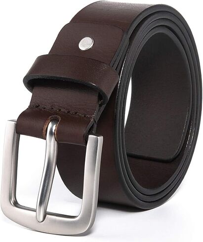 Fabio Valenti Men's Casual Jean Leather Belt 1 1/2" Wide 4MM Thick Alloy Prong Buckle Work Dress Belt for Men… in Saudi Arabia