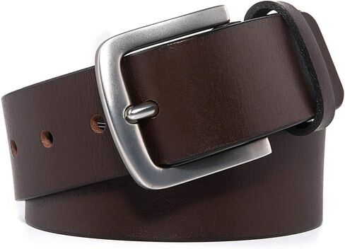 Fabio Valenti Men's Casual Jean Leather Belt 1 1/2" Wide 4MM Thick Alloy Prong Buckle Work Dress Belt for Men… in Saudi Arabia