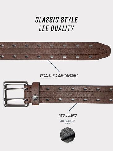 Lee Casual Mens Double Prong Every Day Classic Work Belt for Jeans, Khakis in Kuwait