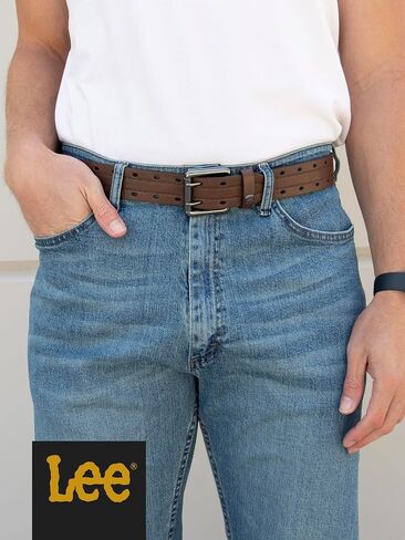 Lee Casual Mens Double Prong Every Day Classic Work Belt for Jeans, Khakis in Kuwait