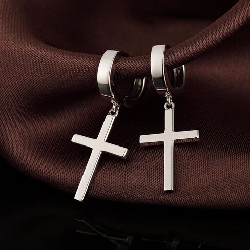 أقراط جيايانج المتقاطعة للنساء والرجال، أقراط متدلية من الفضة الإسترلينية عيار 925، أقراط متقاطعة بسيطة للرجال، مجوهرات متقاطعة فضية/أسود/ذهبي وردي/ذهبي، أقراط يومية للبالغين in Kuwait