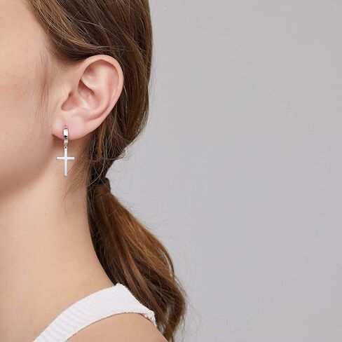 أقراط جيايانج المتقاطعة للنساء والرجال، أقراط متدلية من الفضة الإسترلينية عيار 925، أقراط متقاطعة بسيطة للرجال، مجوهرات متقاطعة فضية/أسود/ذهبي وردي/ذهبي، أقراط يومية للبالغين in Kuwait