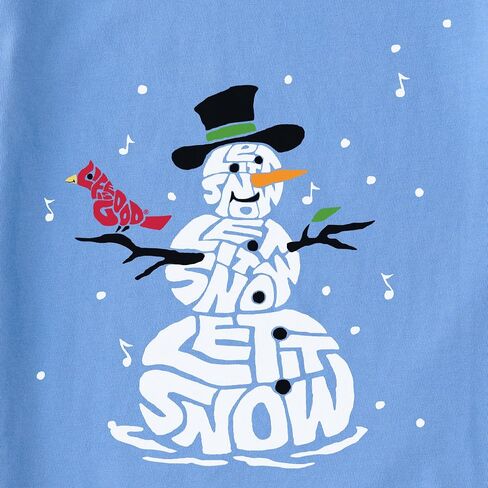 Life is Good Wordy Let It Snowman Cotton Tee, Shortsleeve Graphic Crew Neck T-Shirt in Saudi Arabia