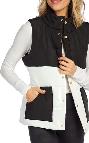 Mud Pie Gage Colorblock Womens Puffer Vest in Saudi Arabia
