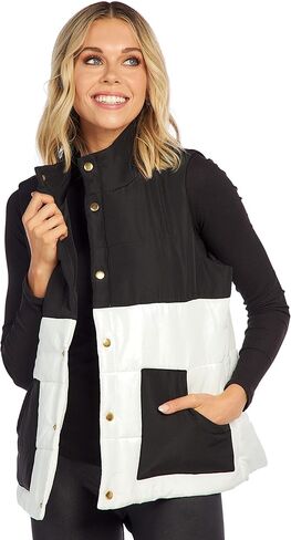 Mud Pie Gage Colorblock Womens Puffer Vest in Saudi Arabia