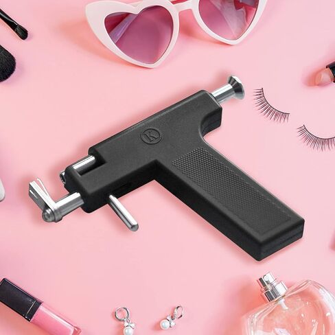 Ear Piercing Gun Kit, Professional Body Earrings Piercing Kit with A Pair of 18K Real Gold Plated Earrings, 20 Stainless Steel Stud Earrings, 10 Sterling Silver Ear Sticks,10 Iodophor Cotton Swabs in Saudi Arabia