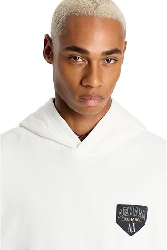 A｜X ARMANI EXCHANGE Men's Collegiate Capsule Cotton French Terry Logo Patch Pullover Hoodie Sweatshirt in Saudi Arabia