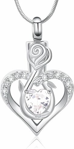 Minicremation Infinity Flower Cremation Urn Necklace for Ashes Birthstone Love Urn Necklace Ashes Cremation Jewelry Memorial Keepsake Jewelry Women in Saudi Arabia