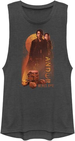 Star Wars Andor Rebel Rebelion Women's Fast Fashion Tank Top, Charcoal, Large in Saudi Arabia