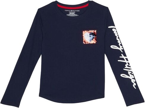 Tommy Hilfiger Girls' Long Sleeve Flip Sequins Graphic T-Shirt in Saudi Arabia
